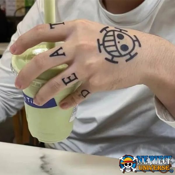 Trafalgar Law Hand Tattoo DEATH Sticker