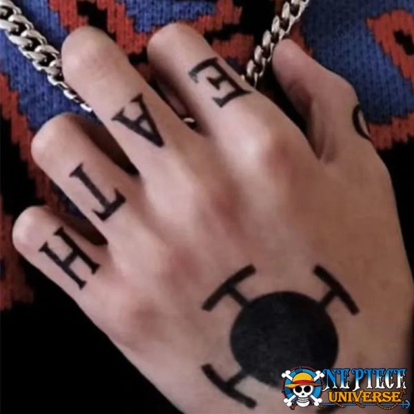 Trafalgar Law Hand Tattoo DEATH Sticker