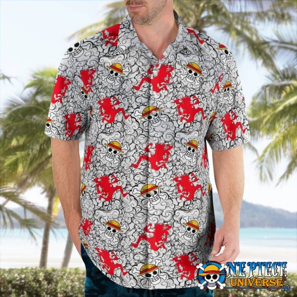 Luffy Gear 5 Cloud Pattern Hawaiian Shirt