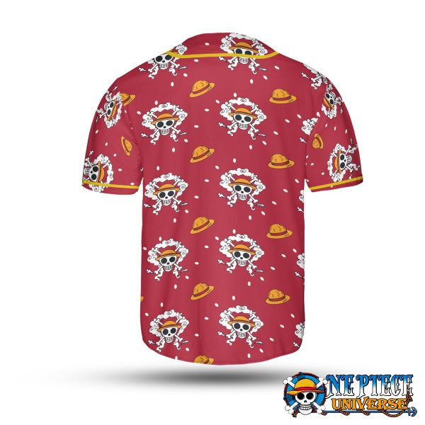 Luffy Gear 5 Pattern Red Baseball Jersey