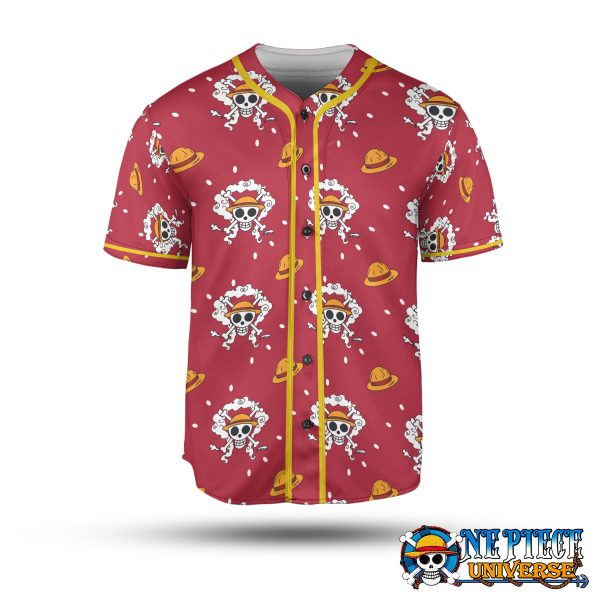 Luffy Gear 5 Pattern Red Baseball Jersey