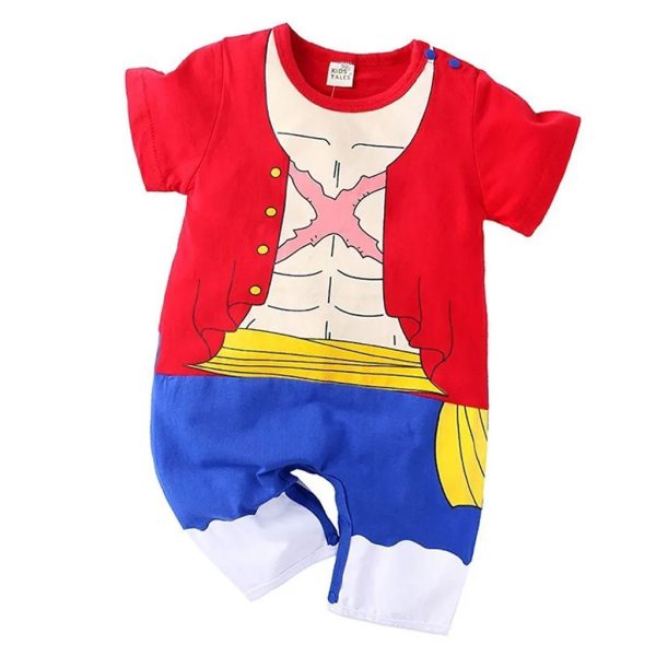 One Piece Anime Luffy Onesie Baby Boy Swimsuit Newborn