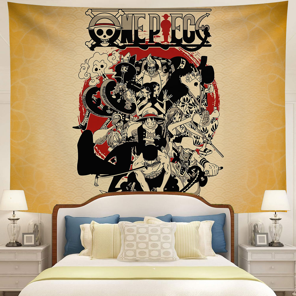 One Piece Vintage Main Characters Tapestry