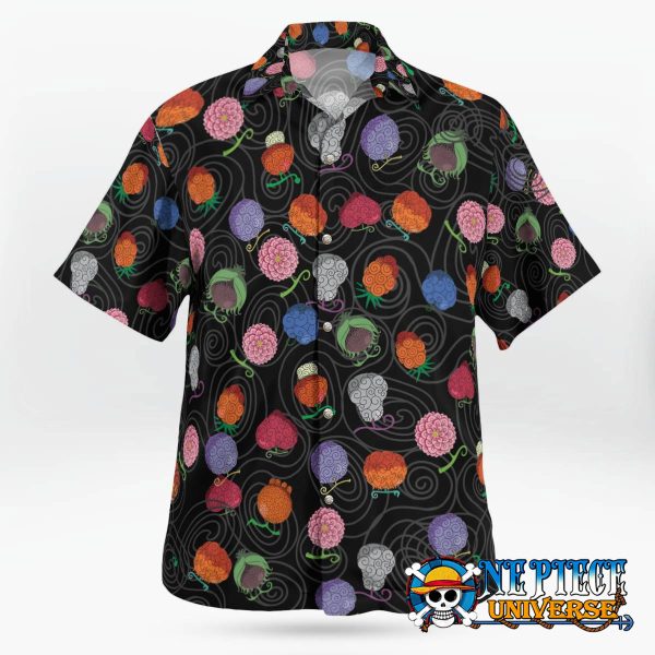 One Piece Devil Fruit Hawaiian Shirt Black