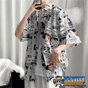 One Piece Manga and Anime Wanted Hawaiian Shirt (2)