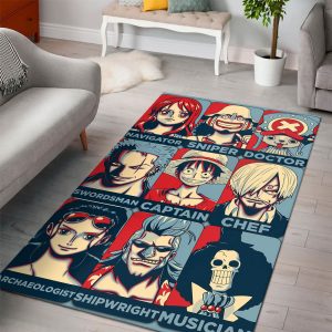 One Piece Vintage Main Straw Hat Member Rug