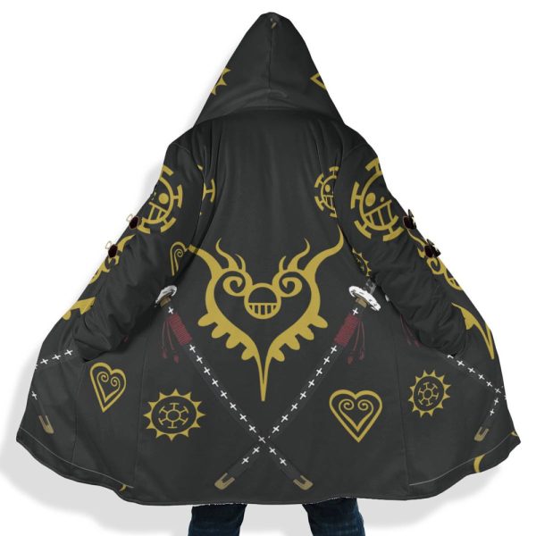 Trafalgar Law Tattoo Pattern Hooded Cloak