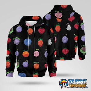 One Piece Devil Fruits Black 3D Hoodie