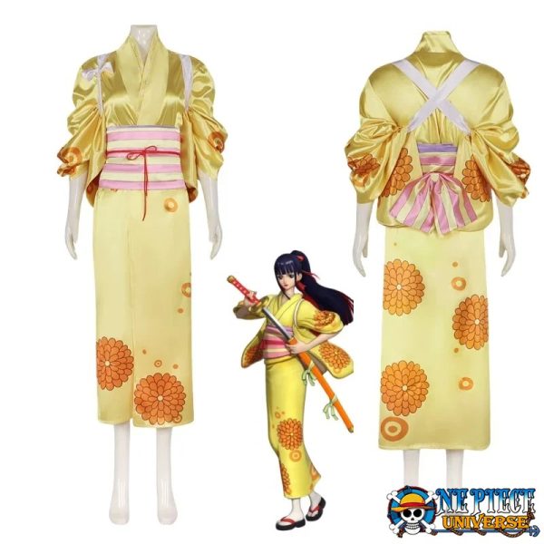 Kikunojo One Piece Costume Cosplay Outfit Wano Kimono