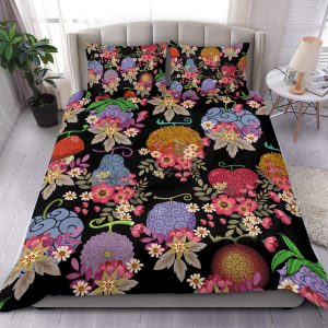 One Piece Anime Floral and Devil Fruit Bedding Sheet