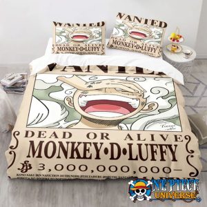 One Piece Anime Gear 5 Luffy Wanted Bed Set