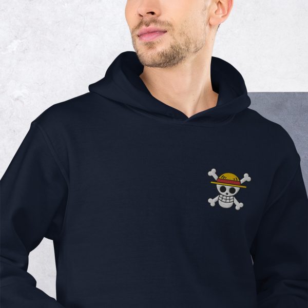 One Piece Embroidered Hoodie Jolly Roger Straw Hat