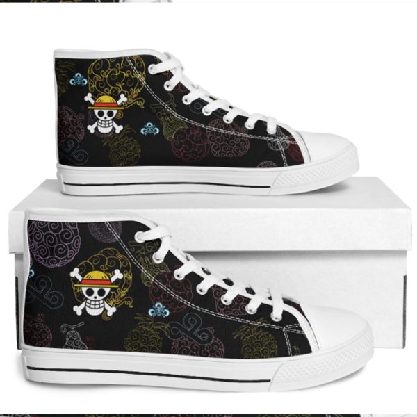 Devil Fruits Color Sketch Canvas Shoes