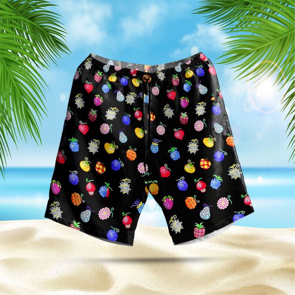 One Piece Devil Fruits Pattern Gym Shorts