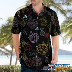 Devil Fruits Sketch Color Button Up Hawaiian Shirt