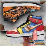 Luffy And Ace Anime Jordan High Top Custom Shoes