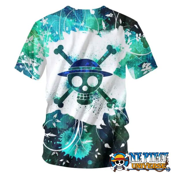 Luffy Jolly Roger Watercolor 3D Shirt