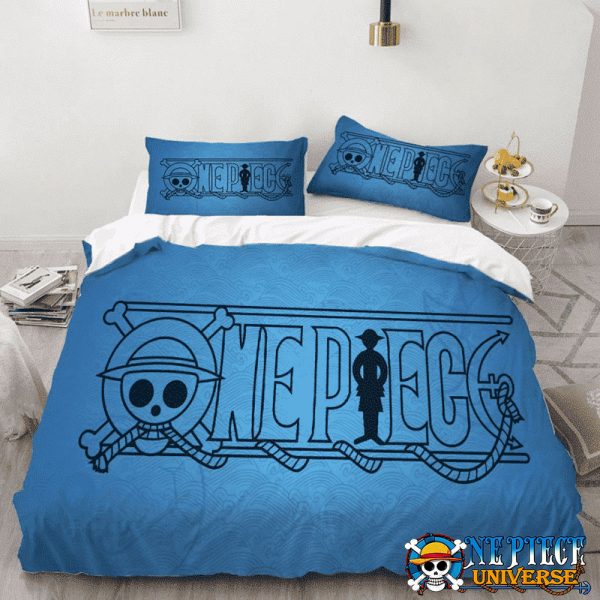 One Piece Logo Blue Bedding Set and Sheet