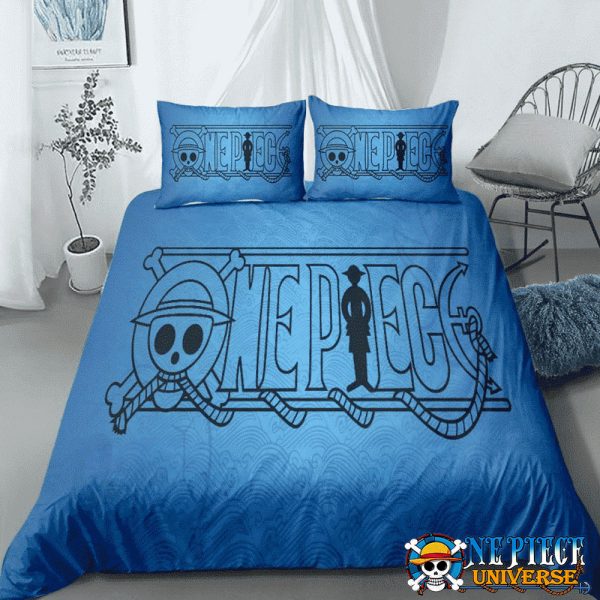 One Piece Logo Blue Bedding Set and Sheet