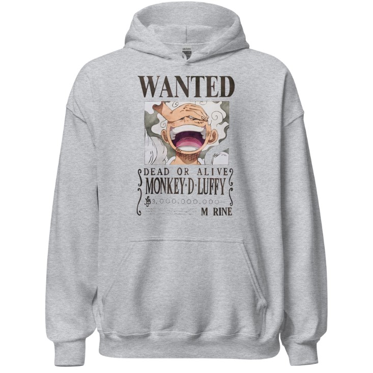 One Piece Luffy Gear 5 Wanted Hoodie