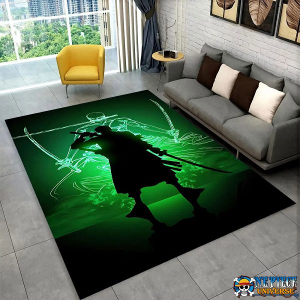 Roronoa Zoro Living Room Rugs Green