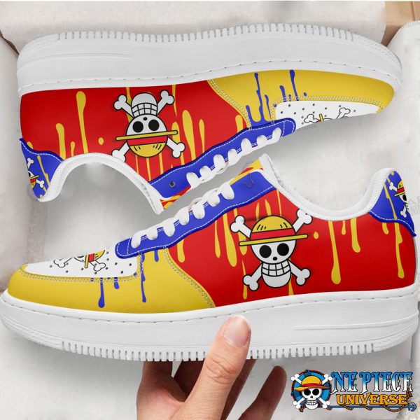 Straw Hat Pirates Luffy WaterColor Style Shoes Air Sneakers