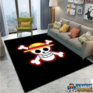 Straw Hat Pirats Symbol Living Room Rugs Black