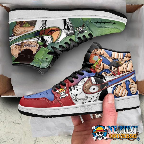 Zoro and Luffy Anime Mixed Manga Style Joran Shoes