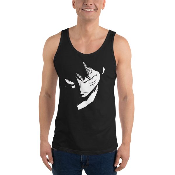 Angry Luffy Black White Men's Tank Top