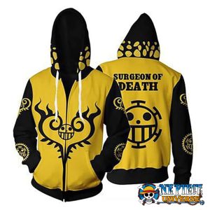 Trafalgar Law Tatoo Pattern Zipper Hoodies Cosplay