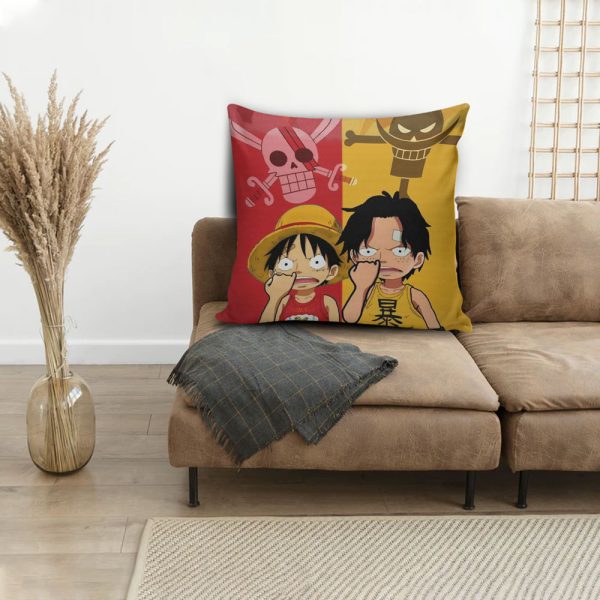 Cute Luffy And ACE Child Chibi Pillow Case