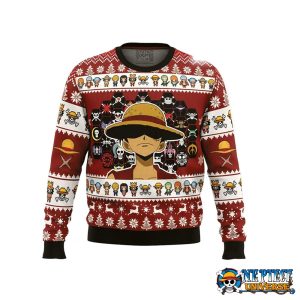 Jolly Rogers One Piece Ugly Christmas Sweater Front