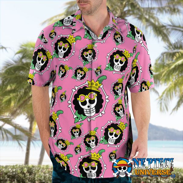 One Piece Brook Jolly Roger Pattern Hawaiian Shirt