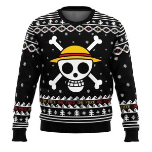 Straw Hat Jolly Roger Ugly Christmas Sweater