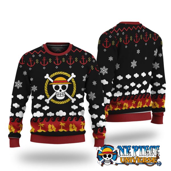 Straw Hat Logo Ugly Christmas Sweater