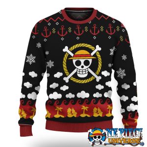 Straw Hat Logo Ugly Christmas Sweater