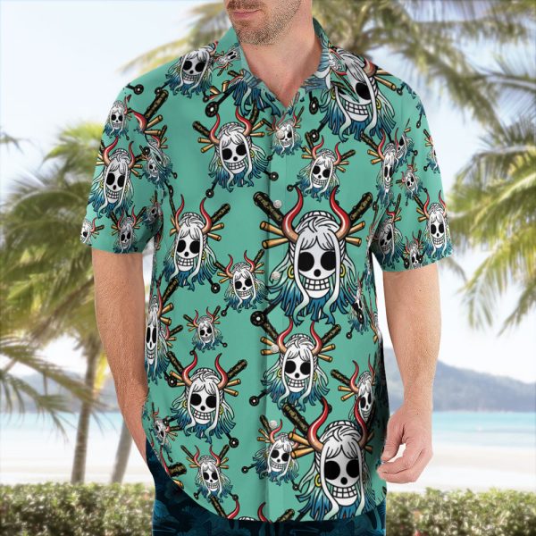 Yamato Jolly Roger Pattern Hawaiian Shirt