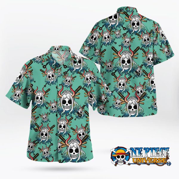 Yamato Jolly Roger Pattern Hawaiian Shirt