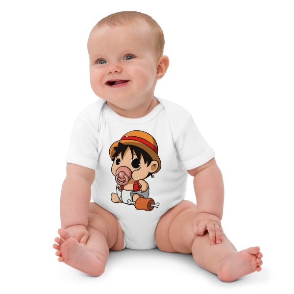 Baby Monkey D. Luffy Organic cotton baby bodysuit