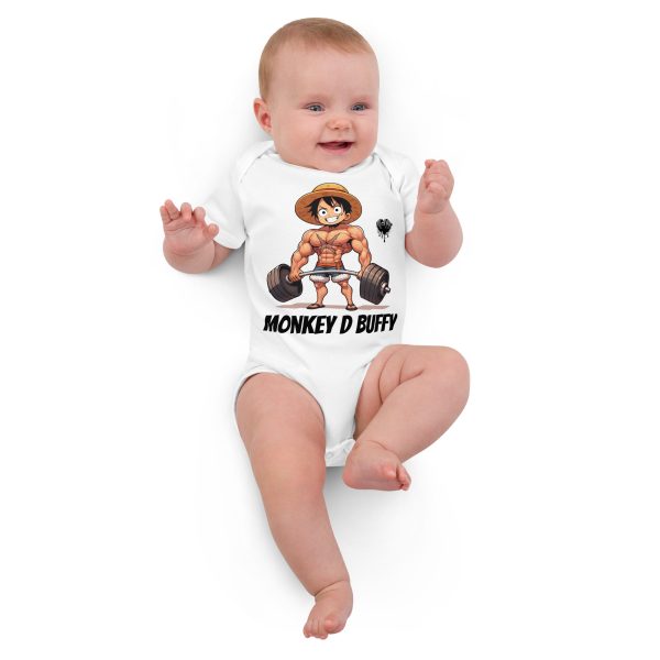 One Piece Luffy Gym Organic cotton baby bodysuit