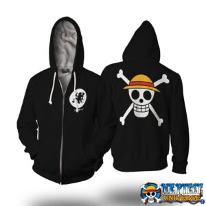 Luffy Logo Straw Hat Pirates Zipper Hoodie