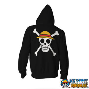 Luffy Logo Straw Hat Pirates Zipper Hoodie