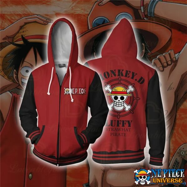 Monkey D. Luffy Logo Zipped Hoodie