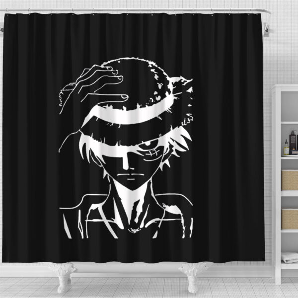 One Piece Shower Curtain Luffy Straw Hat