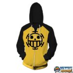 One Piece Trafalgar Law Yellow Zip up Hoodie