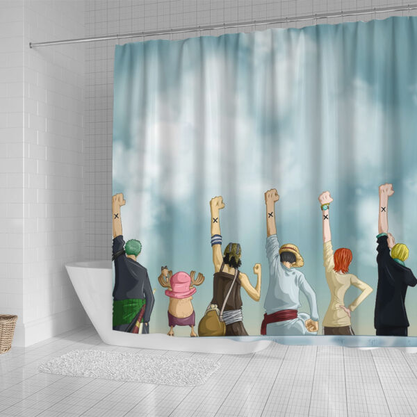 Straw Hats Arm Nakama Shower Curtain